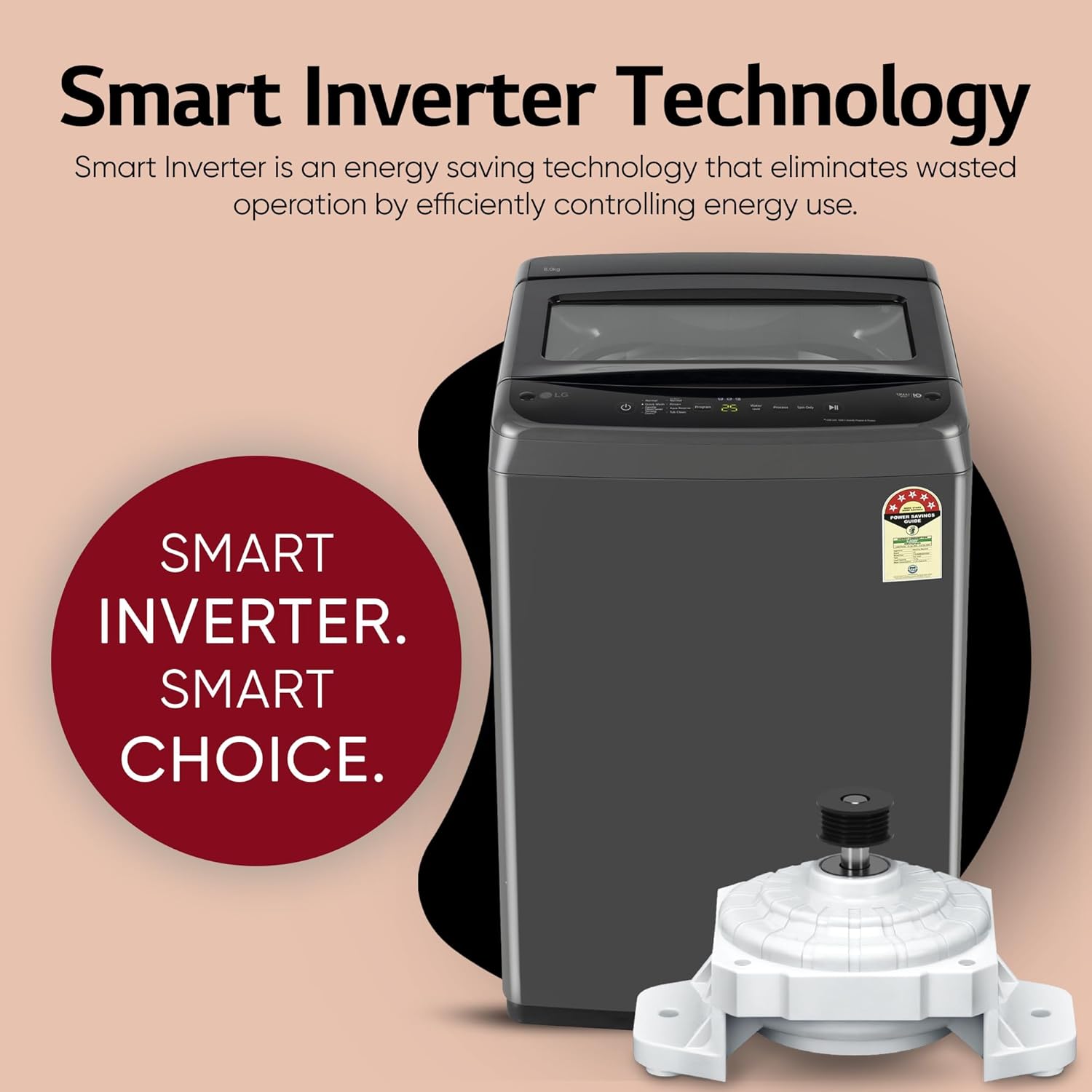 LG 7 Kg 5 Star Smart Inverter Technology Fully Automatic Top Load Washing Machine